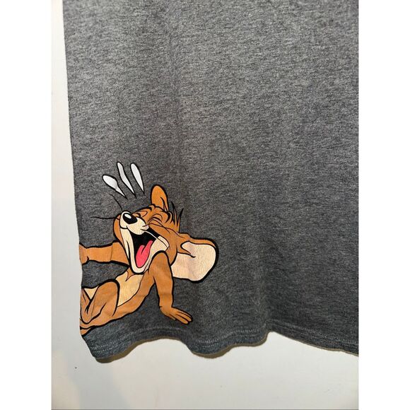 Tom And Jerry Graphic Print Cartoon Logo Grey Double Sided Size L T-shirt - Picture 4 of 5